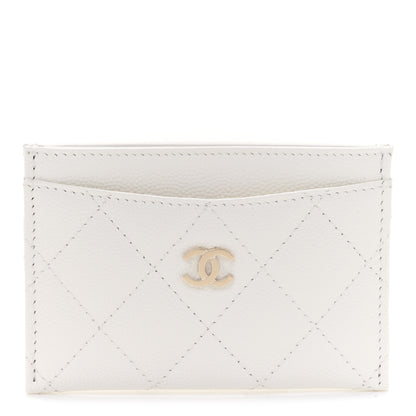 Chanel Caviar Quilted Card Holder White 1 of 9