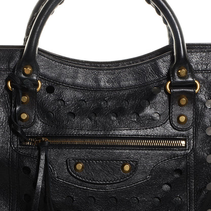 Balenciaga Agneau Classic Hardware Perforated Dot City Black 8 of 11