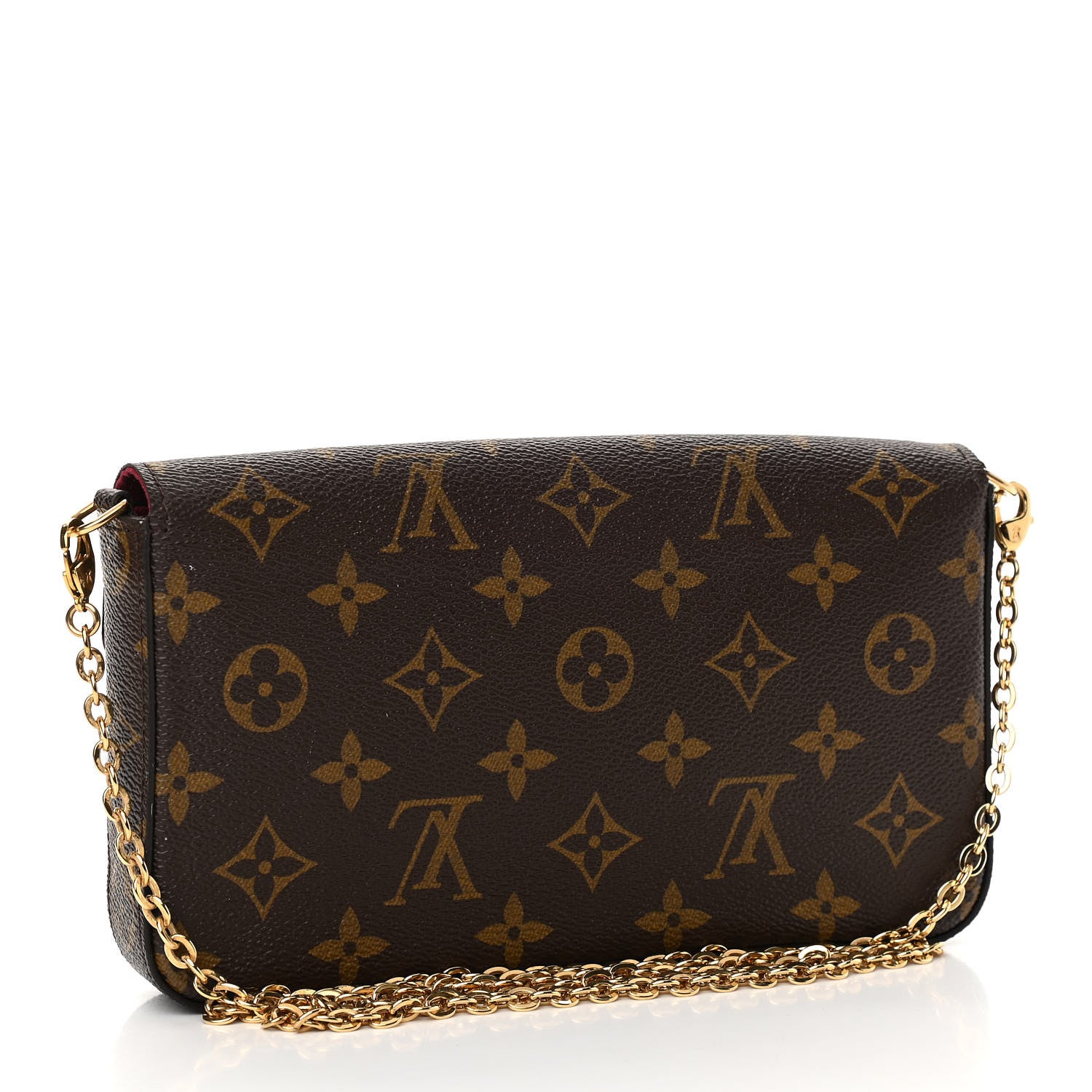 Louis Vuitton Monogram Pochette Felicie Chain Wallet Fuchsia 3 of 11