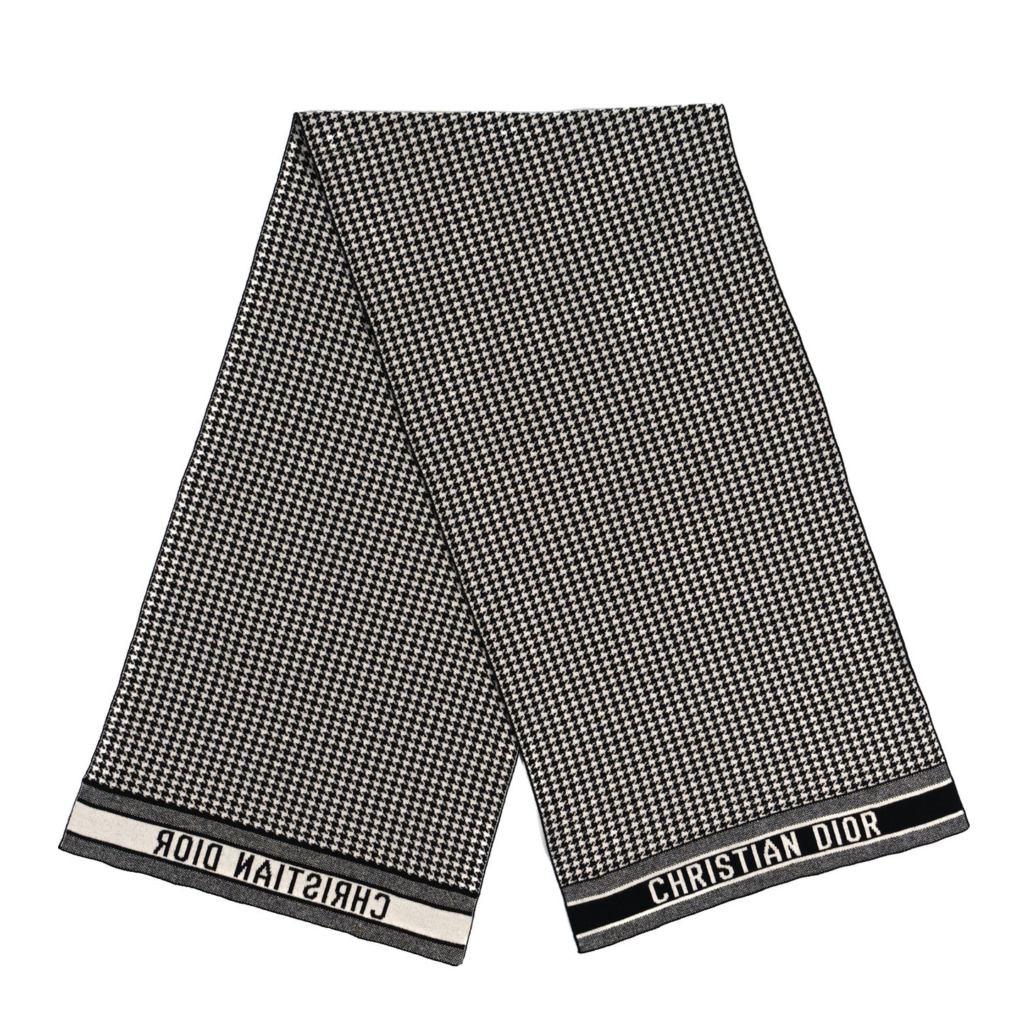 Wool Cashmere 30 Montaigne Scarf Beige Black White