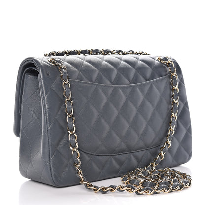 Chanel Caviar Quilted Jumbo Double Flap Dark Grey 3 of 10