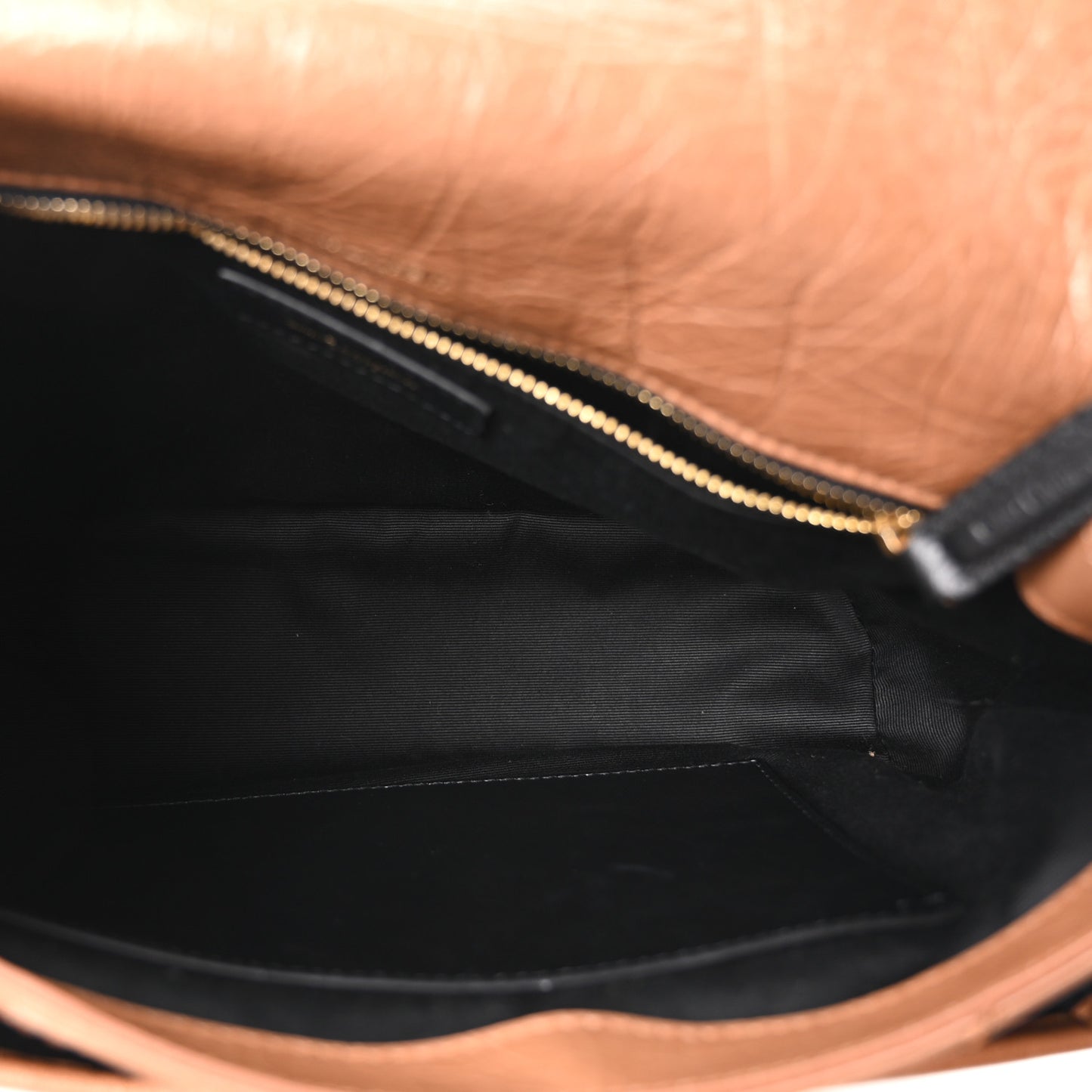 Crinkled Calfskin Matelasse Monogram Medium Niki Chain Satchel Caramel