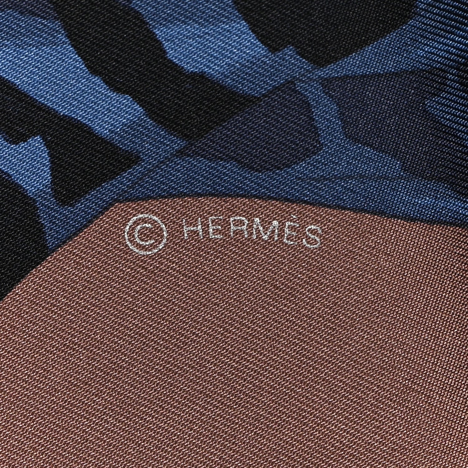 Hermes Silk Hermes Story Scarf 90 Marron Glace Bleu 3 of 3