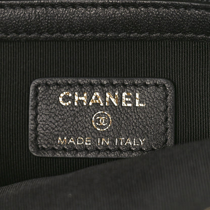Chanel Lambskin Quilted Egyptian Amulet Zipped Pouch Black 5 of 8