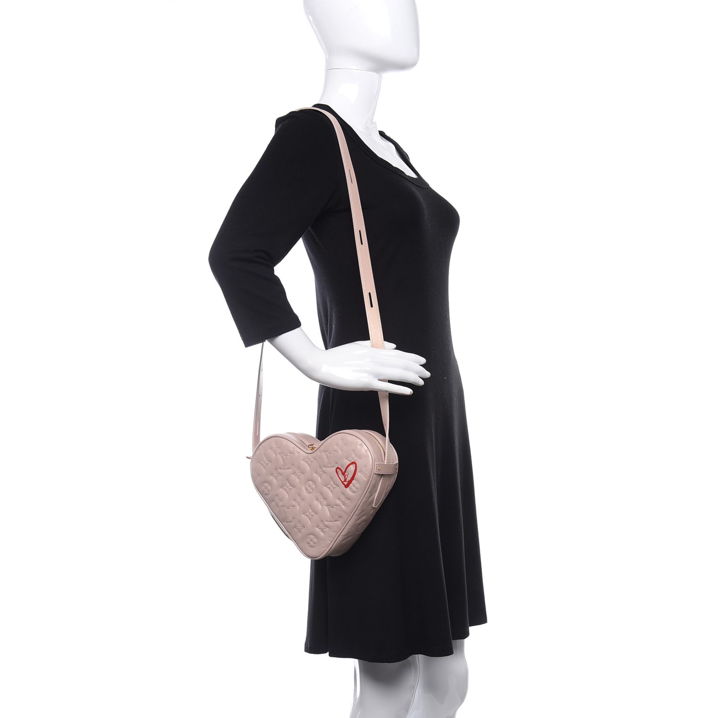 Lambskin Embossed Monogram Fall In Love Sac Coeur Light Pink