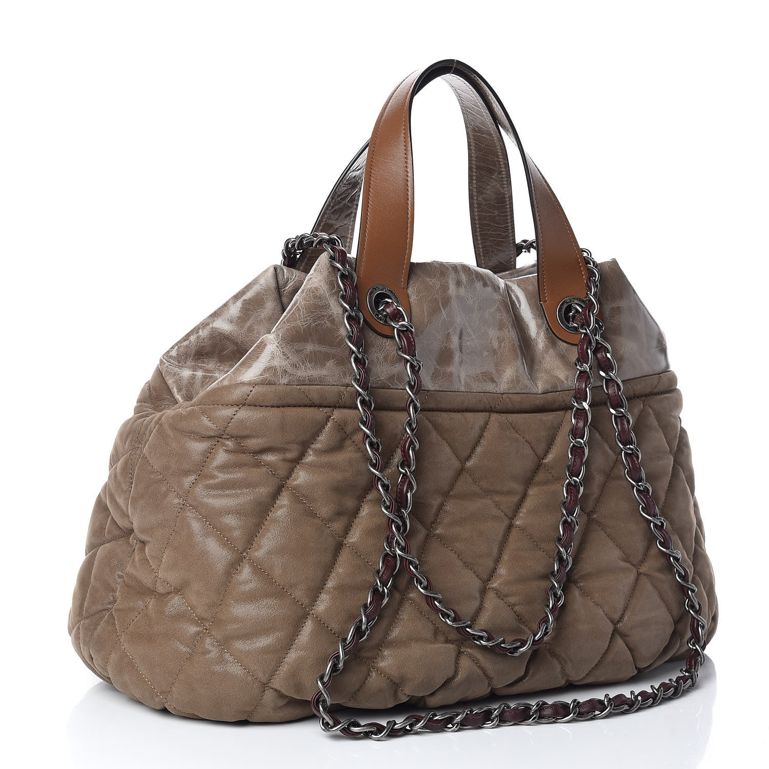 Chanel Iridescent Calfskin Quilted Large In The Mix Tote Khaki 3 of 10