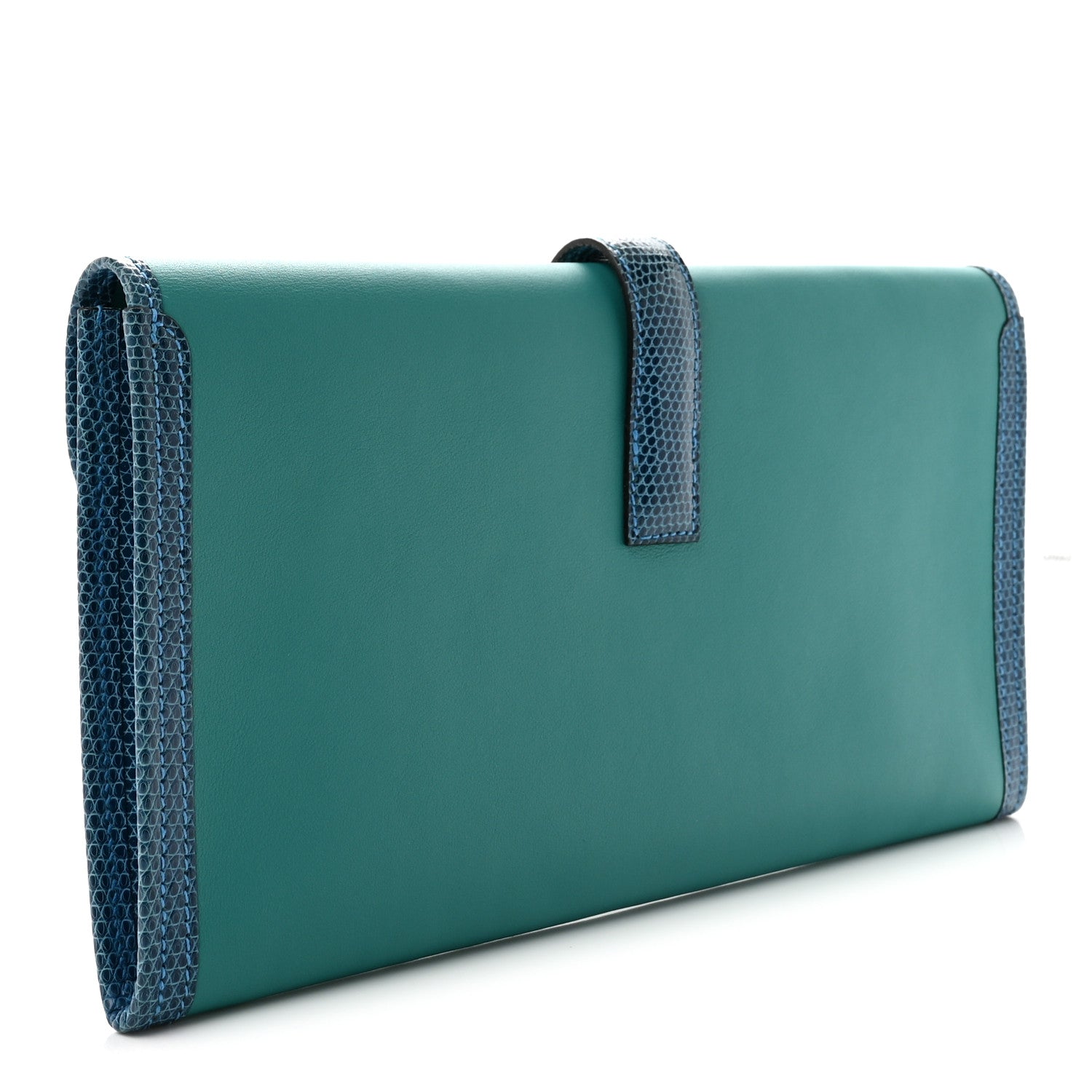 Hermes Swift Lizard Jige Elan Touch 29 Clutch Bleu Paon Mykonos 3 of 8
