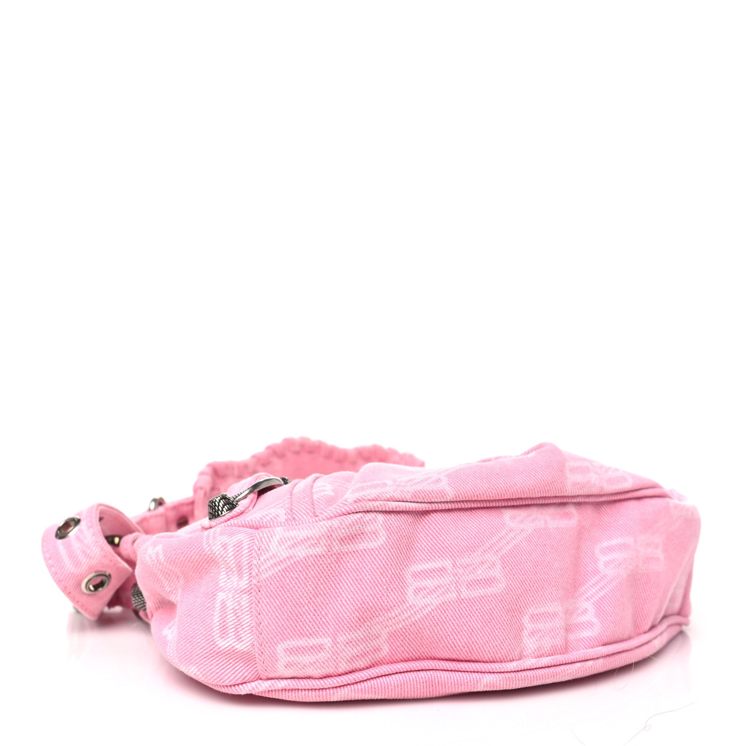 Balenciaga Denim BB Monogram Le Cagole Shoulder Bag XS Pink 4 of 10