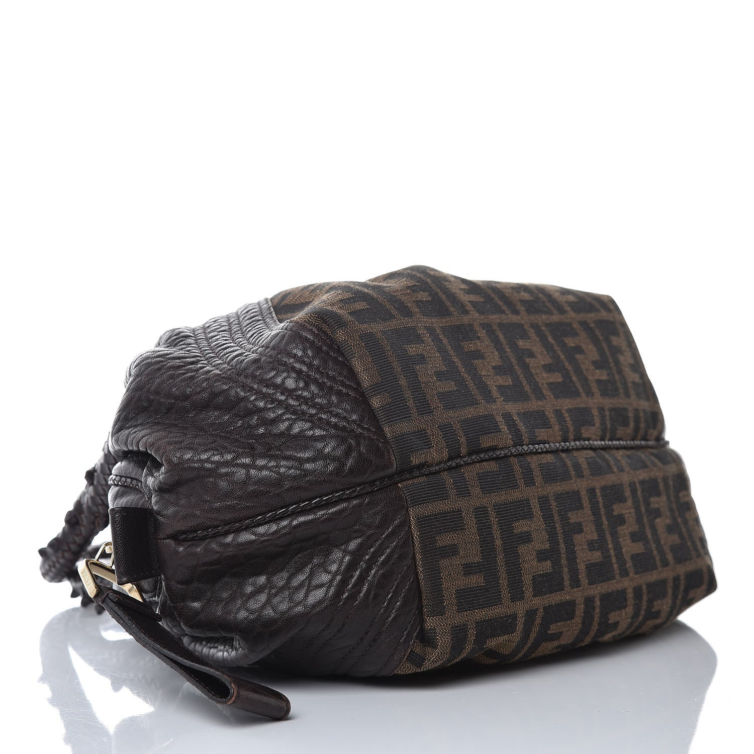 Fendi Zucca Nappa Nuvolata Vitello Tortuga Spy Bowler Tobacco Moro 4 of 11