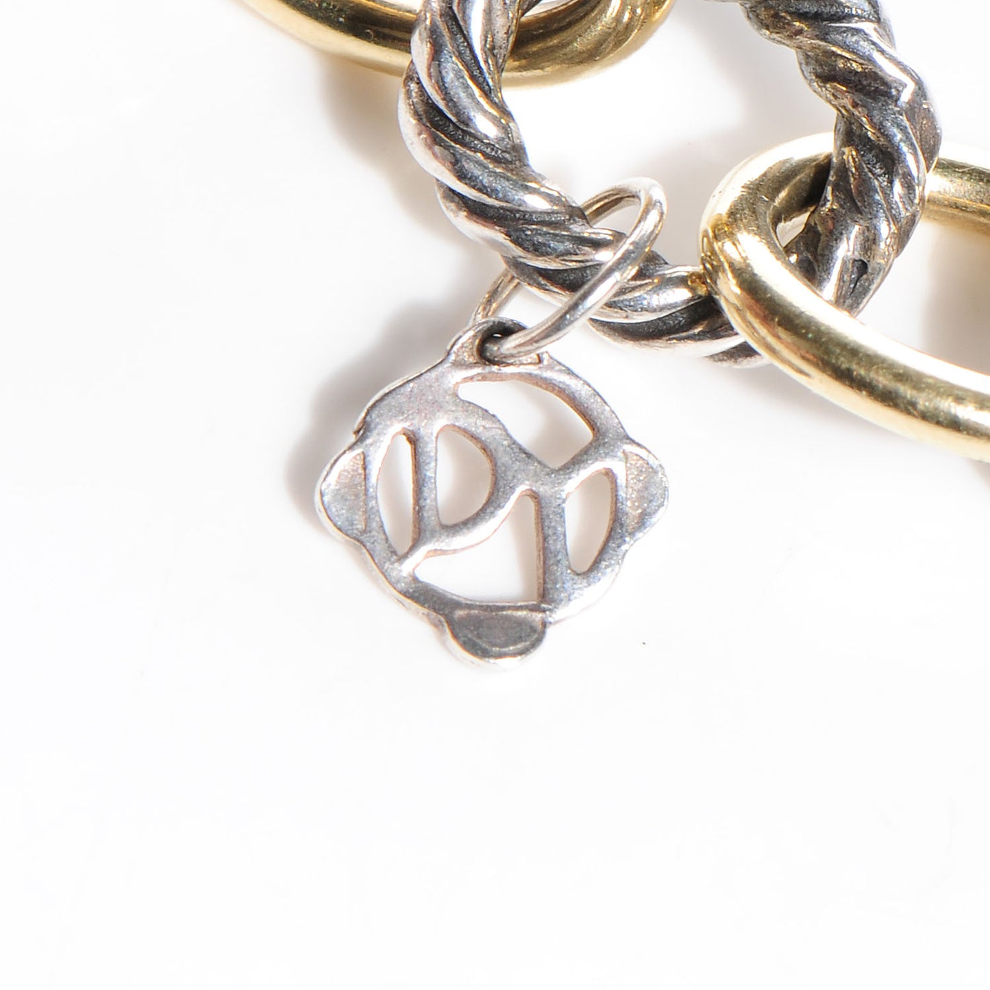 Sterling Silver 18K Yellow Gold 10mm Medium Oval Link Bracelet
