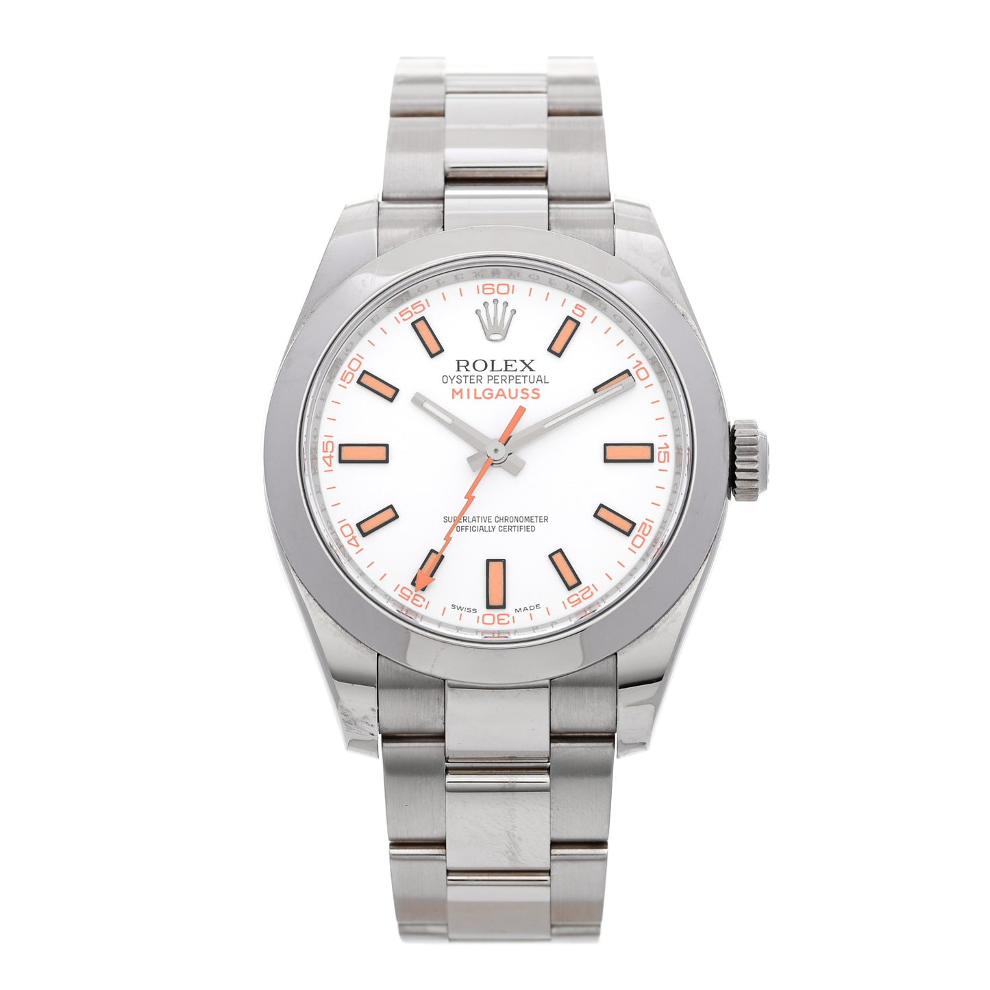 Stainless Steel 40mm Oyster Perpetual Milgauss Watch White 116400