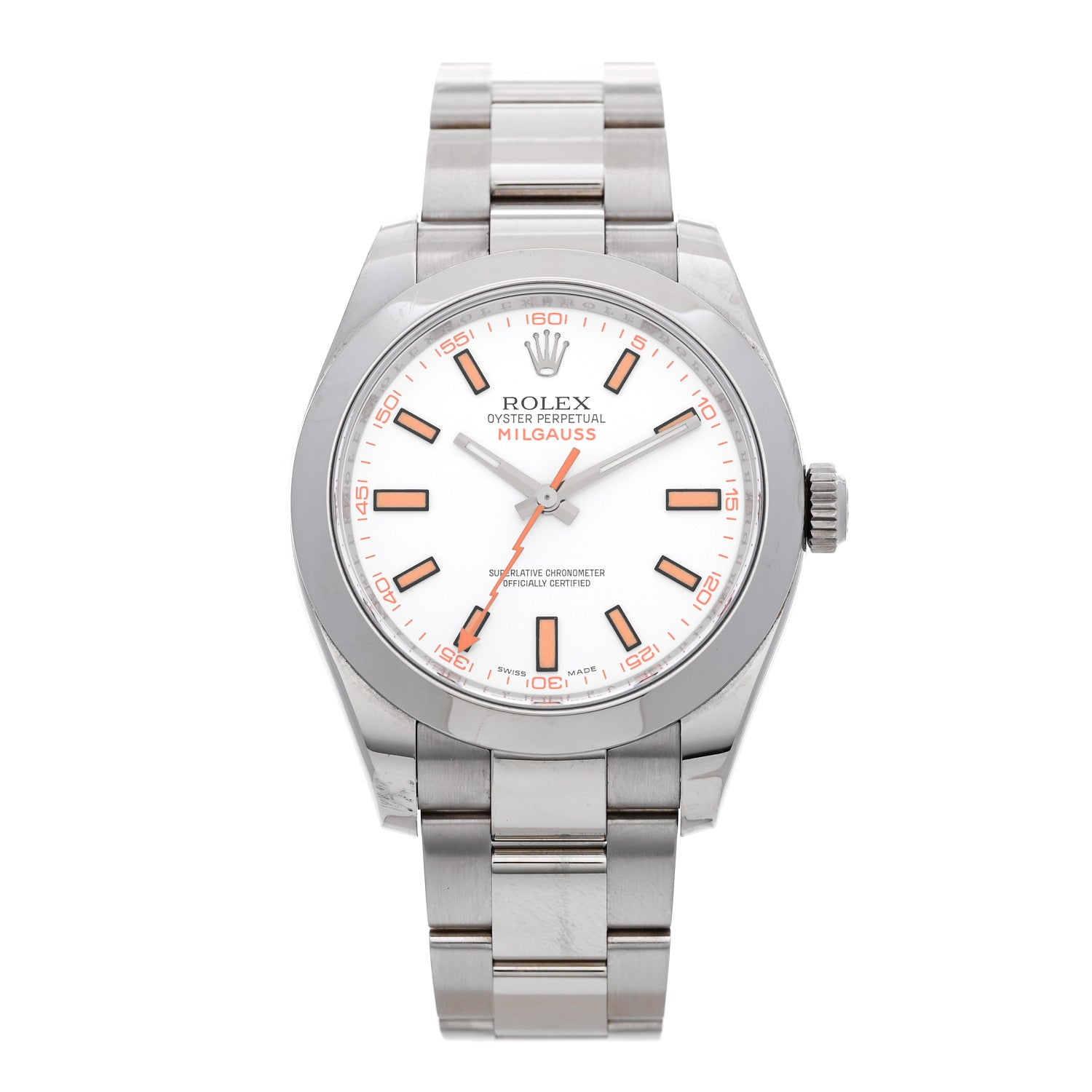 Rolex Stainless Steel 40mm Oyster Perpetual Milgauss Watch White 116400 1 of 5