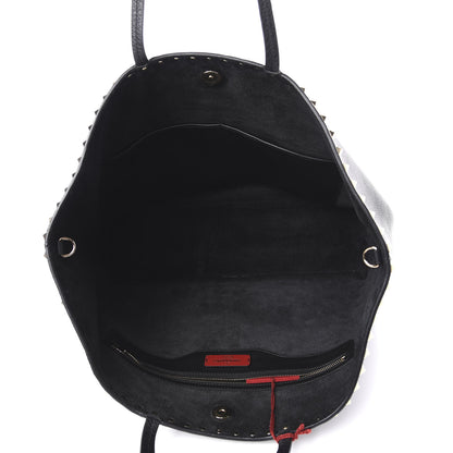 Valentino Garavani Grained Calfskin Rockstud Shoulder Tote Black 5 of 10