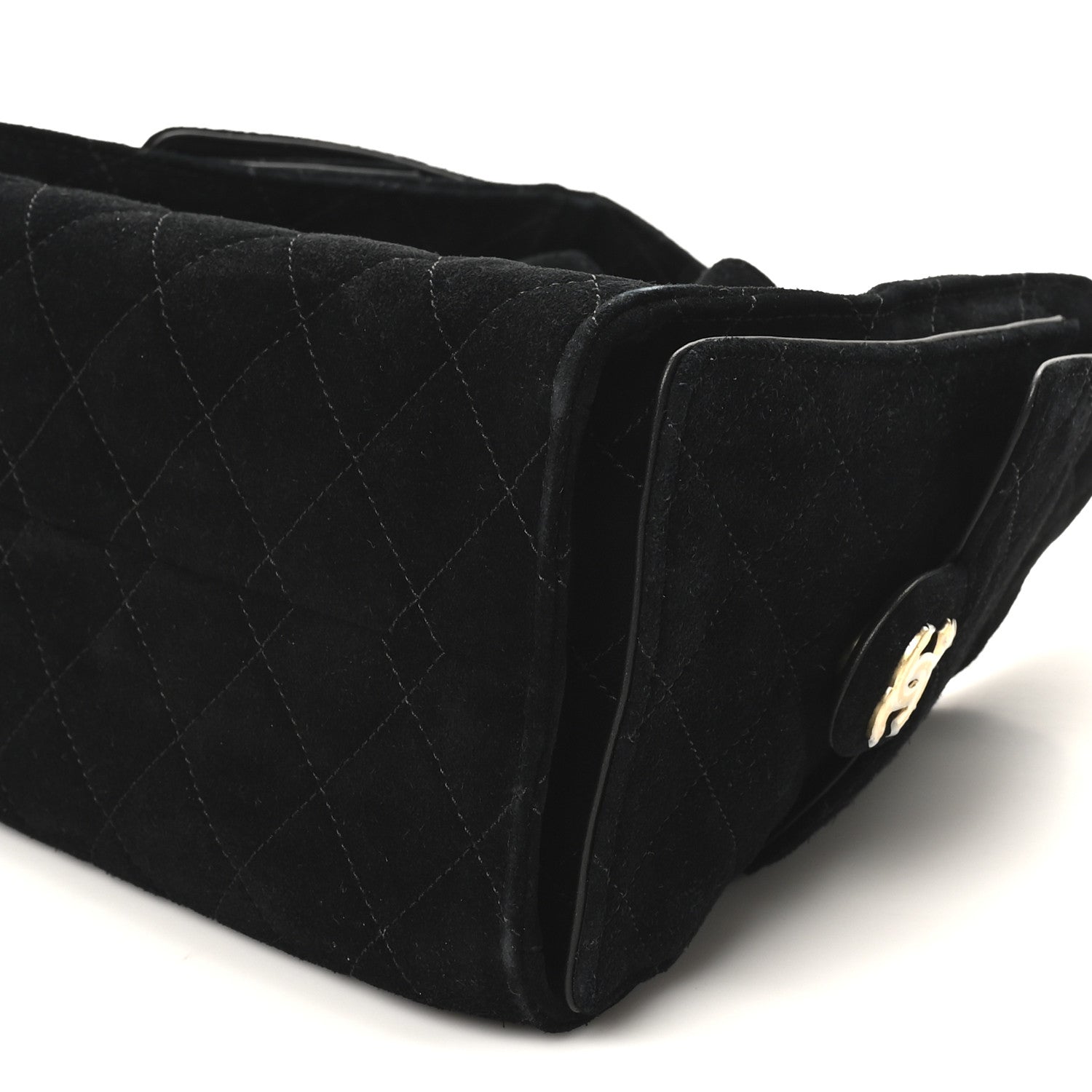 Chanel Suede Quilted Small Chanel 25 Handbag Black 10 of 11