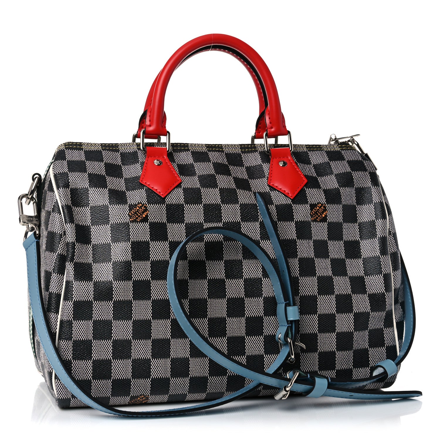 Louis Vuitton Damier Speedy Bandouliere 30 Black White 3 of 10