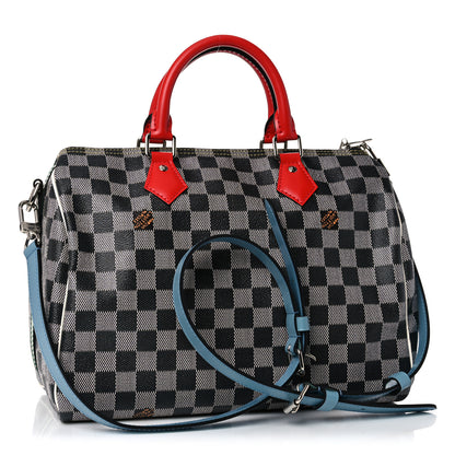 Louis Vuitton Damier Speedy Bandouliere 30 Black White 3 of 10
