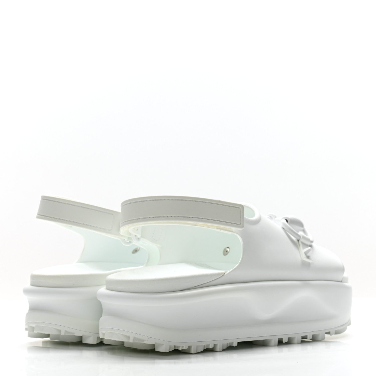Gucci Soft Rubber Horsebit Touch Womens Strapped Sandals 38 Great White 4 of 10