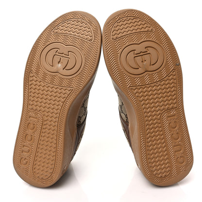 Gucci Calfskin GG Monogram Womens Platform 55mm Sneakers 38.5 Hezelnut Beige Ebony Mystic White 6 of 9