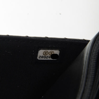 Chanel Calfskin Chevron Wallet On Chain WOC So Black 8 of 8