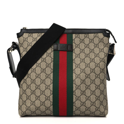 Gucci GG Supreme Monogram Web Messenger Bag Black 1 of 9
