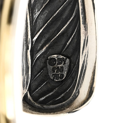 David Yurman Sterling Silver 18K Yellow Gold Sculpted Cable Cuff Bracelet 3 of 3