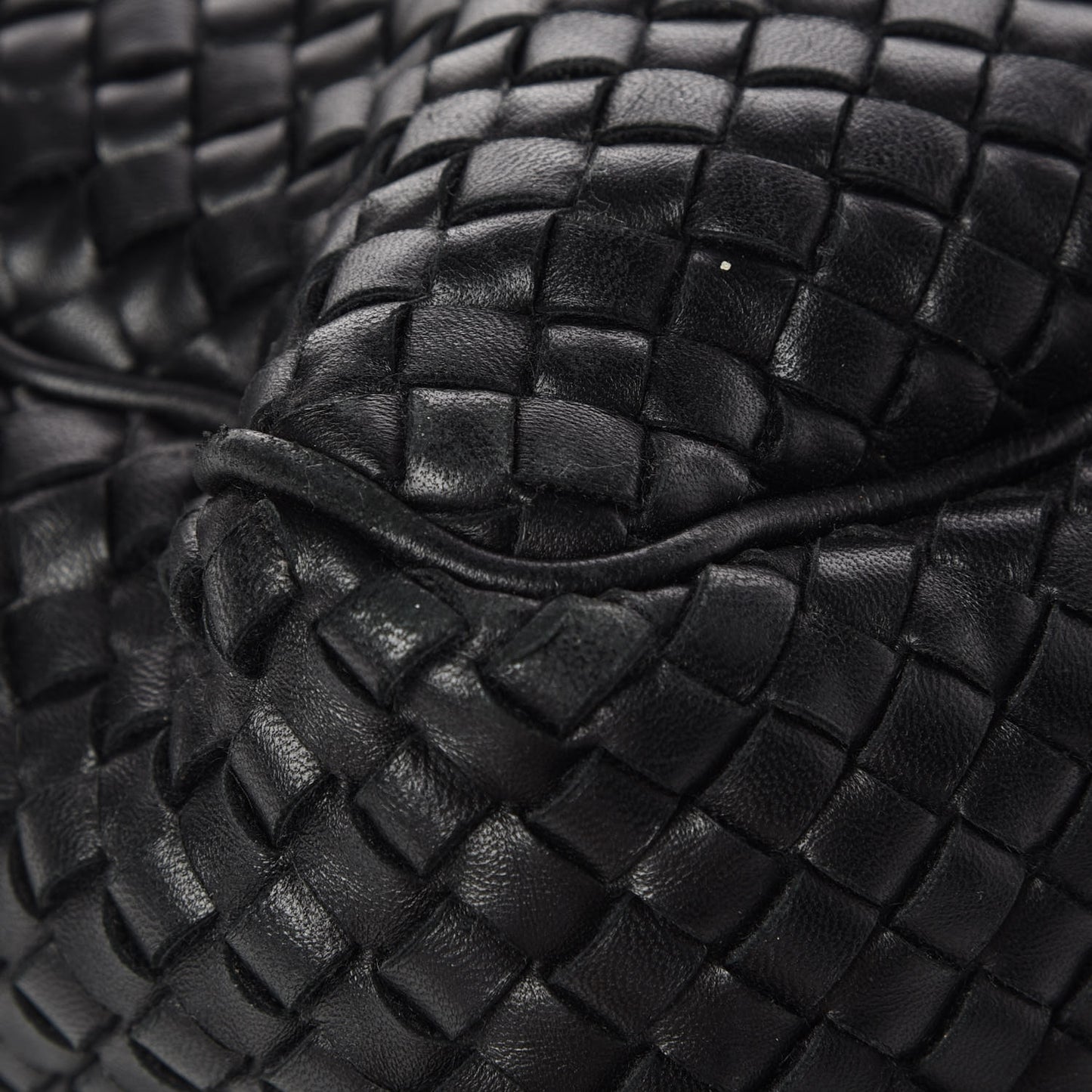 Wool Nappa Intrecciato Tote Black