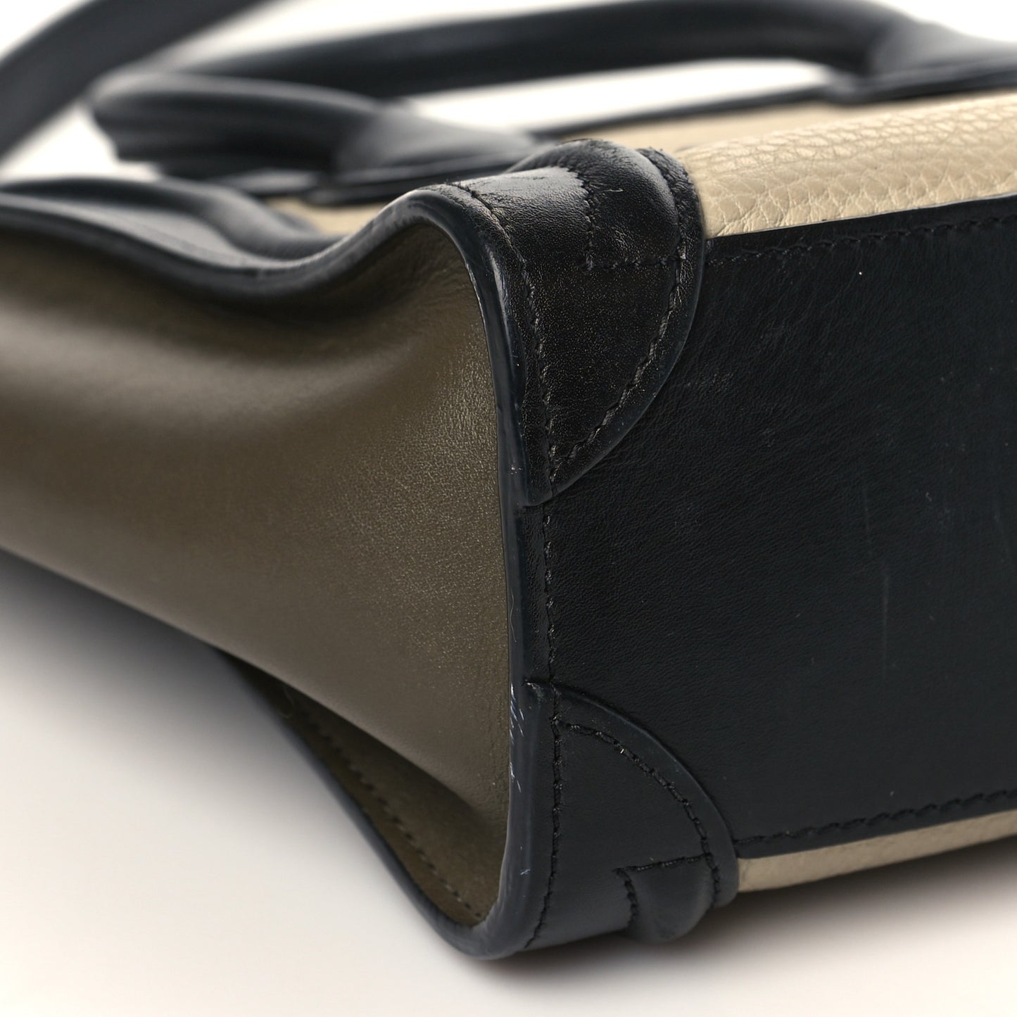 Elephant Calfskin Nano Tri-Color Luggage Beige Green