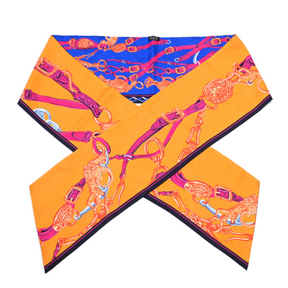 Hermes Silk Brides De Gala Maxi Twilly Orange Bleu Electrique Fuchsia 1 of 4