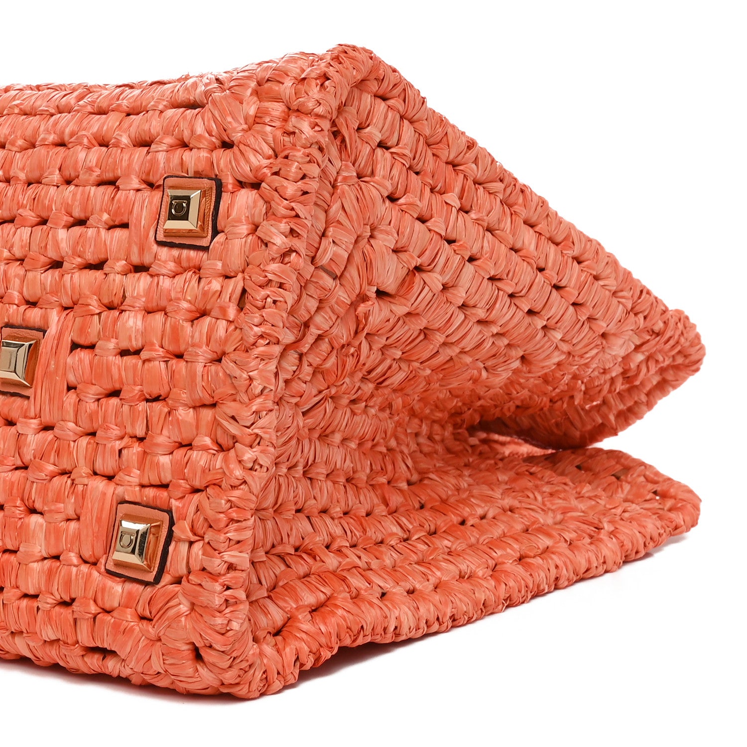 Salvatore Ferragamo Raffia L Studio Box Tote Aragosta 7 of 10