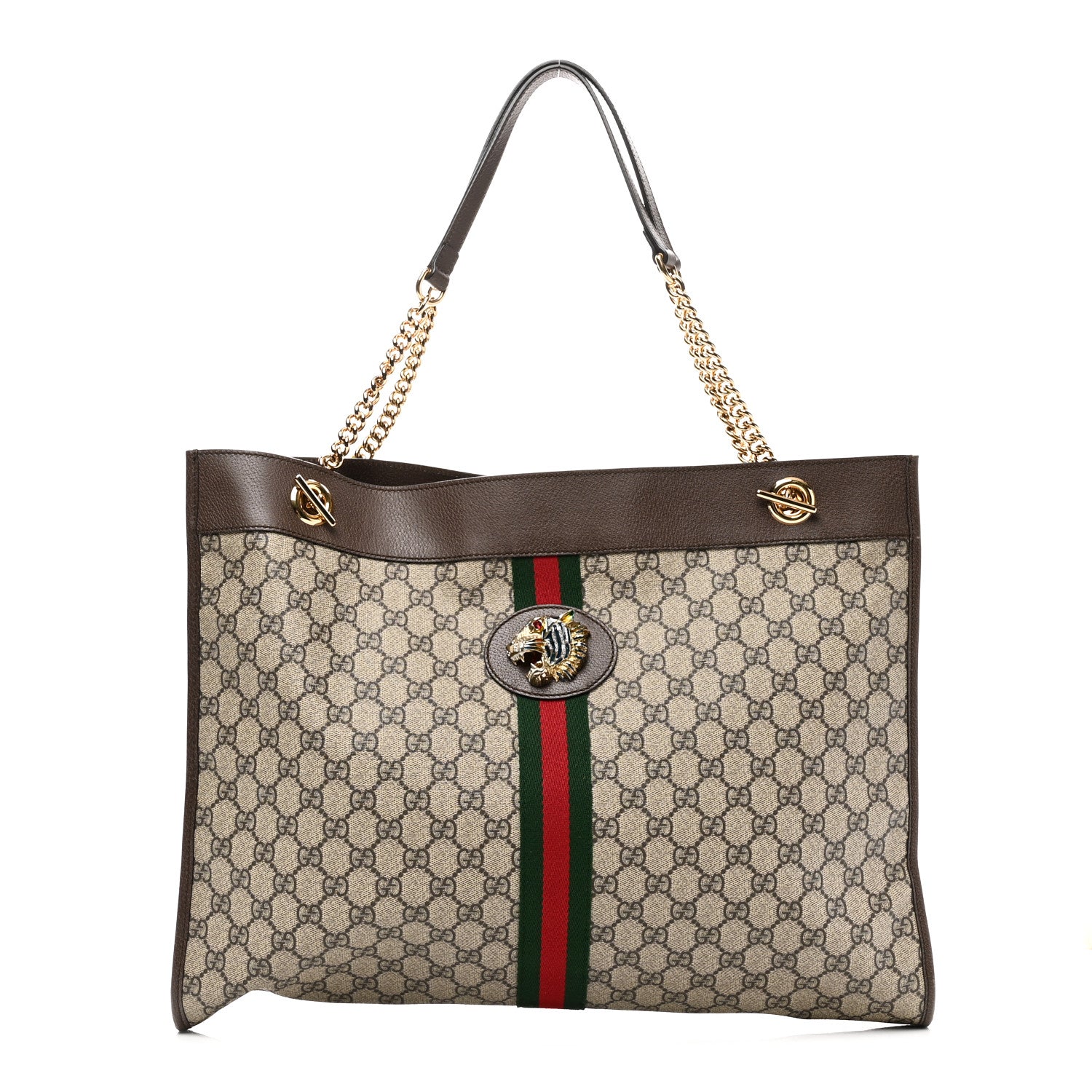 Gucci GG Supreme Monogram Large Rajah Chain Tote Beige New Acero 1 of 11