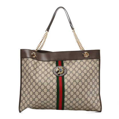 Gucci GG Supreme Monogram Large Rajah Chain Tote Beige New Acero 1 of 11