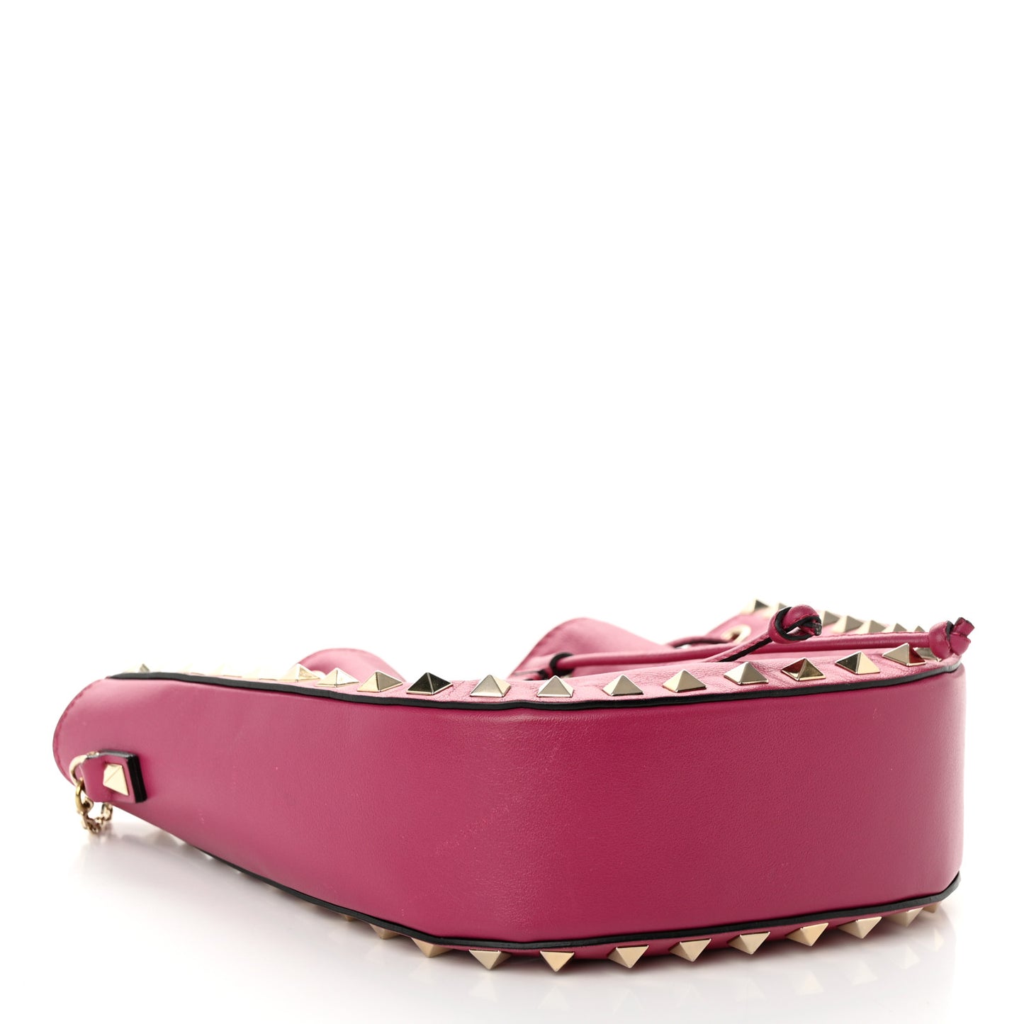 Vitello Mini Rockstud Chain Strap Bucket Bag Deep Cyclamin