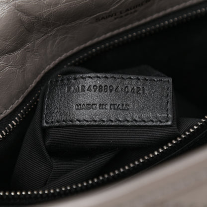 Saint Laurent Crinkled Calfskin Matelasse Monogram Medium Niki Chain Satchel Fog 7 of 8