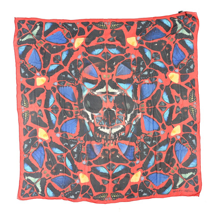 Alexander McQueen x Damien Hirst Silk Chiffon Psalms 113 Scarf Red Multicolor 1 of 3