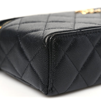 Chanel Caviar Quilted Top Handle Slim Vanity With Chain Black 8 of 9