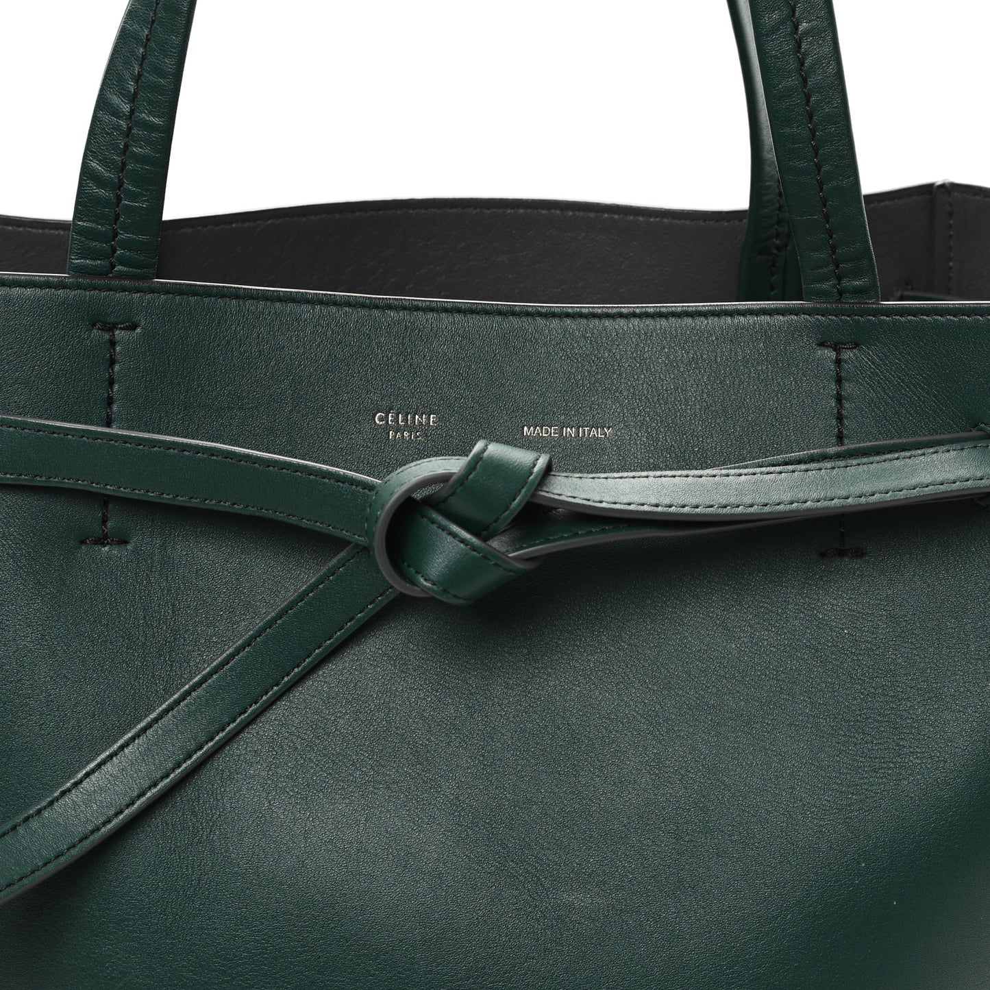 Smooth Calfskin Small Belt Cabas Phantom Dark Green