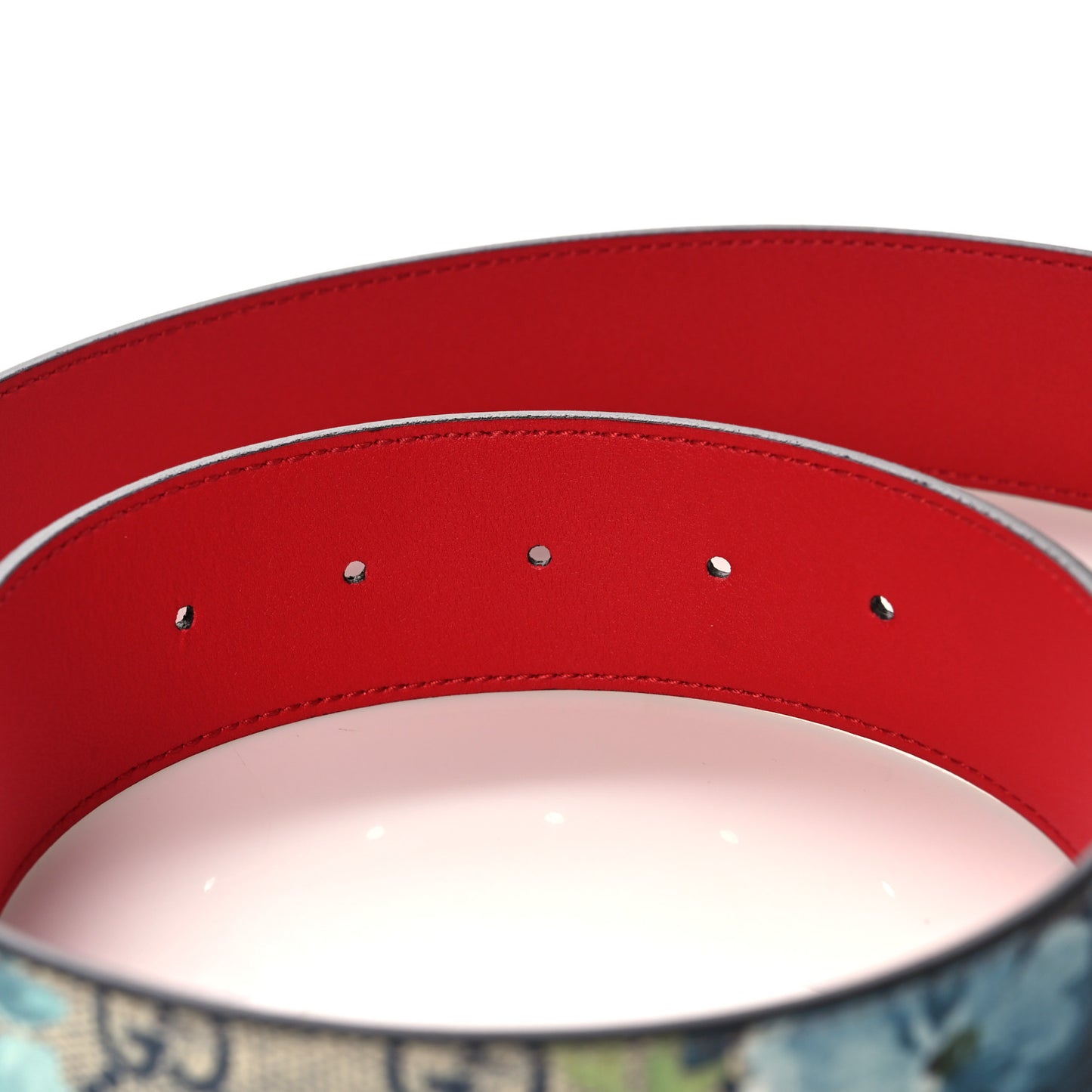 GG Plus Monogram Blooms Plaque Belt 80 32 Blue