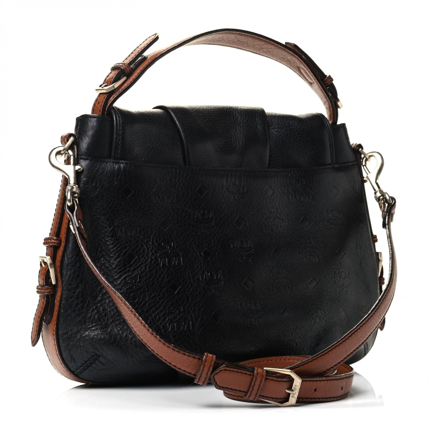 Calfskin Ottomar Monogram Shoulder Bag Black