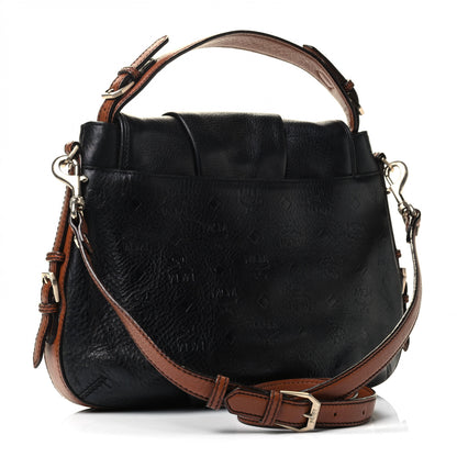 MCM Calfskin Ottomar Monogram Shoulder Bag Black 2 of 4