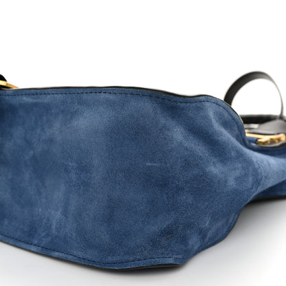 Chloe Suede Calfskin Braided Medium Marcie Double Carry Deep Denim 10 of 10