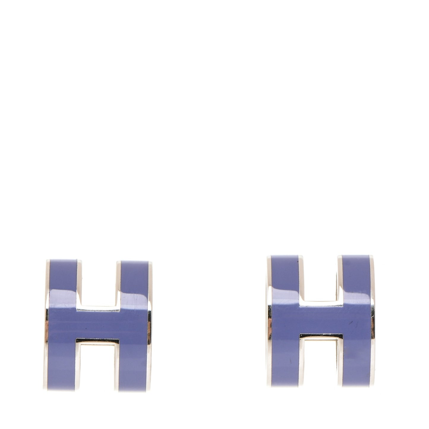 Palladium Lacquered Pop H Earrings