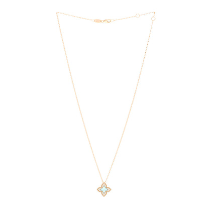 Roberto Coin 18K Rose Gold Diamond Blue Topaz Small Venetian Princess Carnival Pendant Necklace 3 of 5