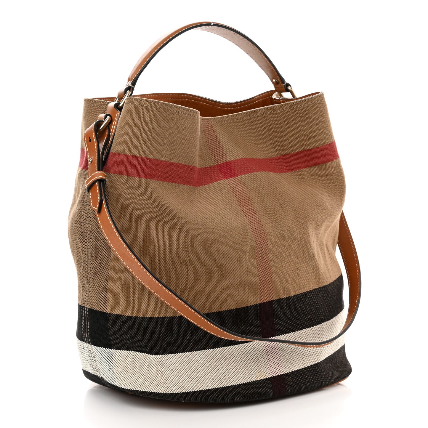 Canvas Mega Check Medium Ashby Hobo Saddle Brown