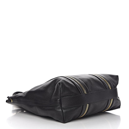 Tom Ford Pebbled Calfskin Medium Amber Zip Tote Black 4 of 9