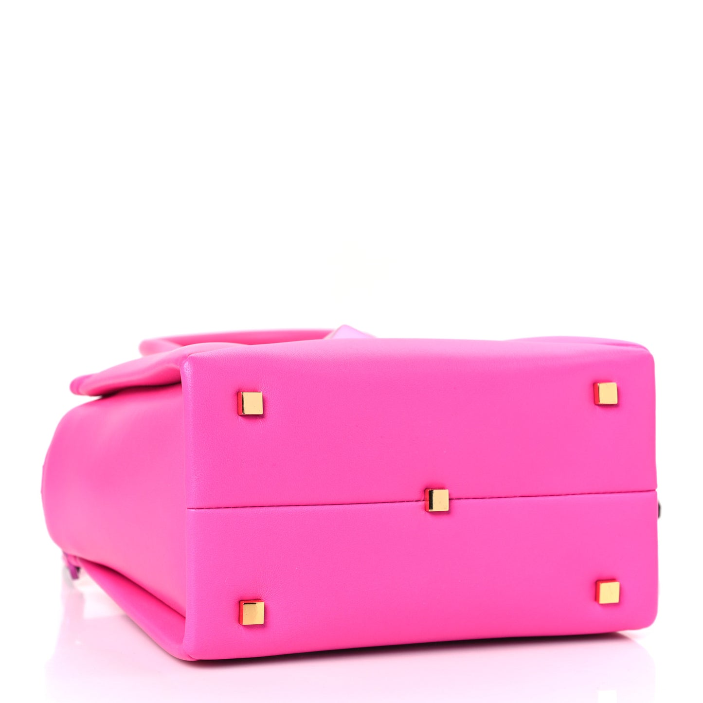 Nappa Tonal Monochrome Small One Stud Handbag Pink PP