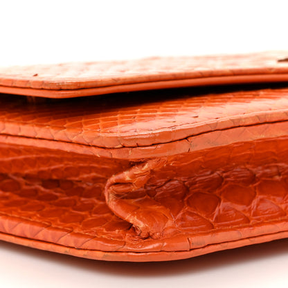 Chanel Snakeskin Wallet On Chain WOC Orange 11 of 16