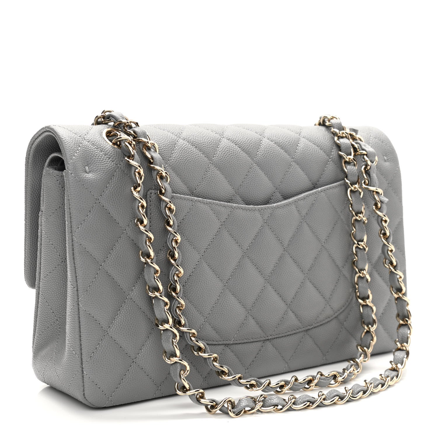 Chanel Caviar Quilted Medium Double Flap Grey 3 of 11