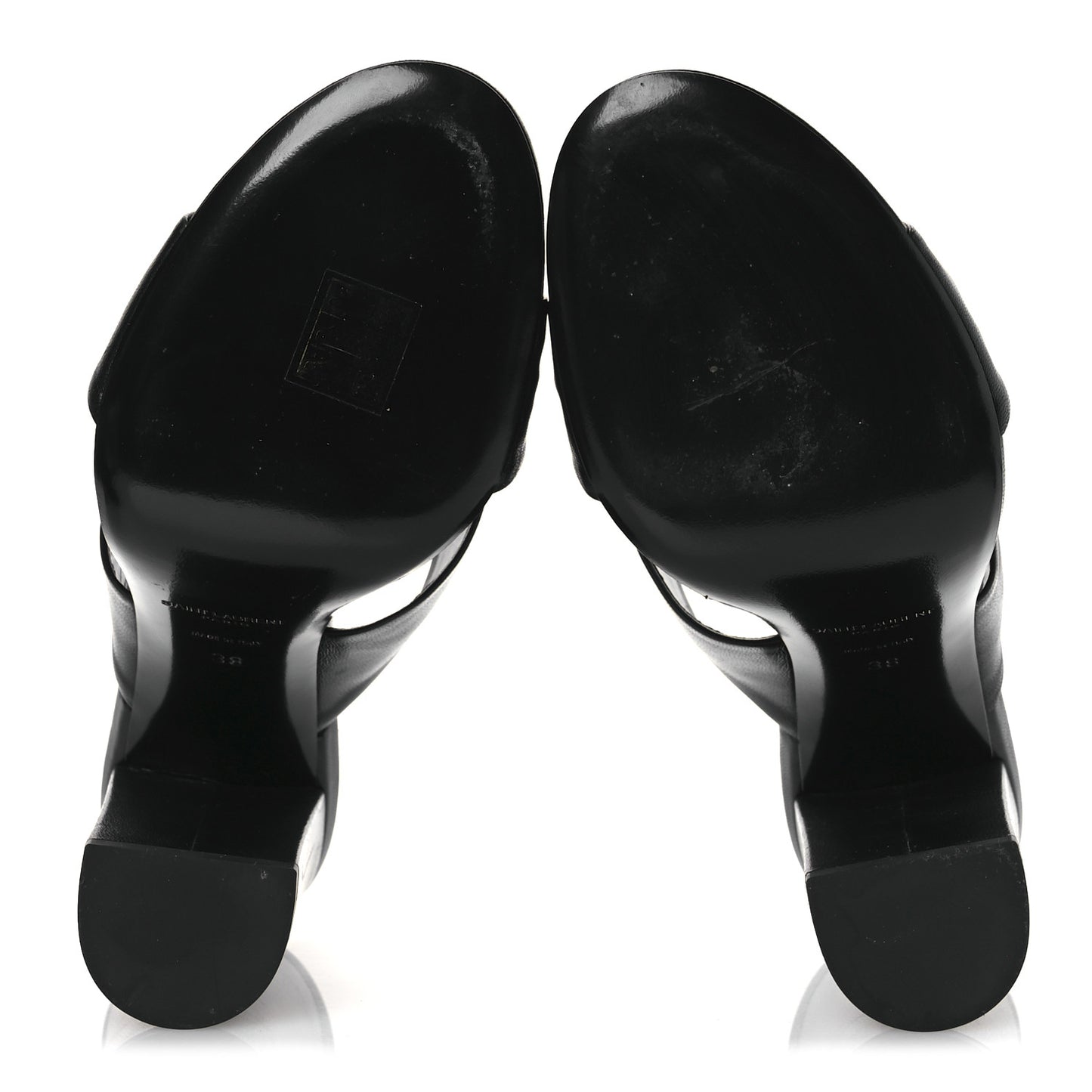 Calfskin Bianca Knotted Mule Sandals 37 Black