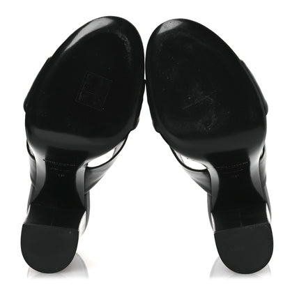 Saint Laurent Calfskin Bianca Knotted Mule Sandals 37 Black 7 of 14