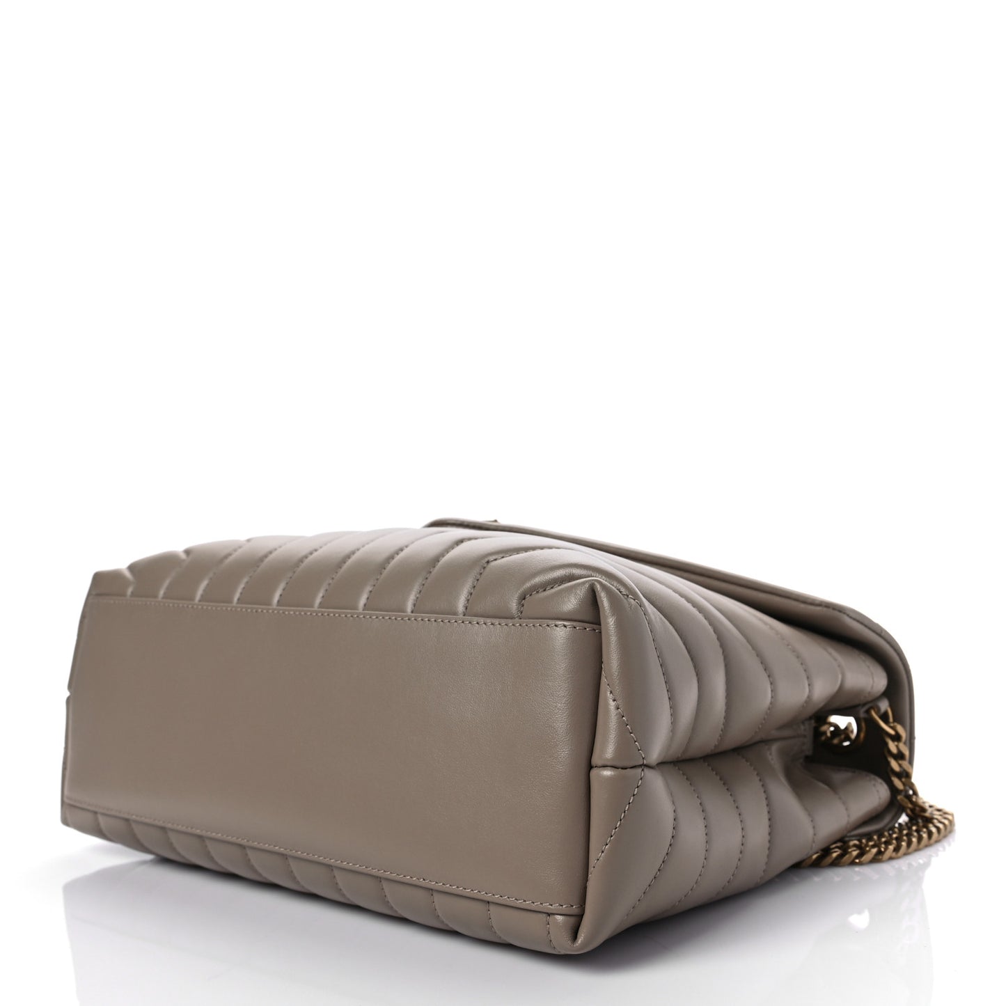 Calfskin Y Quilted Monogram Medium Loulou Chain Satchel Taupe